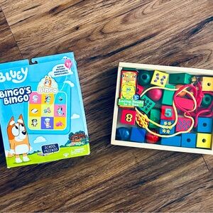 Bluey Bingo’s Bingo And Melissa And Doug’s Wooden Beads In A Box
